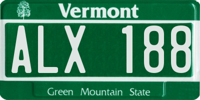 VT license plate ALX188