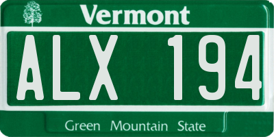 VT license plate ALX194