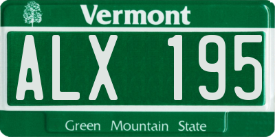 VT license plate ALX195