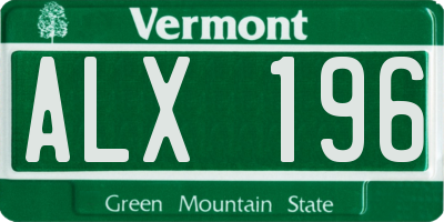 VT license plate ALX196