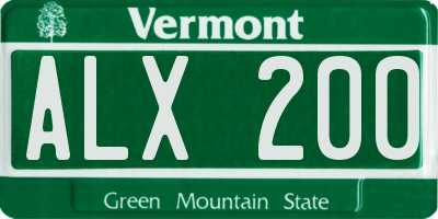 VT license plate ALX200
