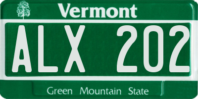 VT license plate ALX202