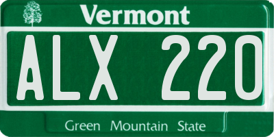 VT license plate ALX220