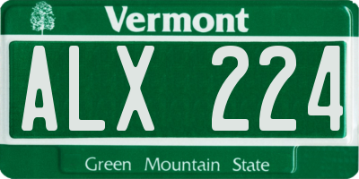 VT license plate ALX224