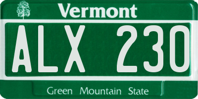 VT license plate ALX230