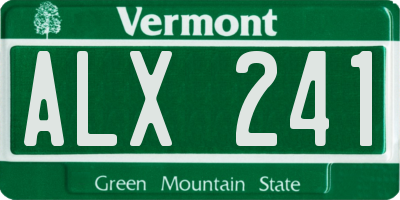 VT license plate ALX241