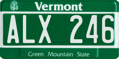 VT license plate ALX246