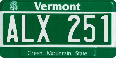 VT license plate ALX251
