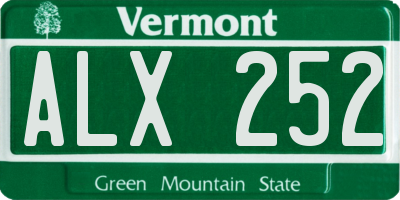 VT license plate ALX252