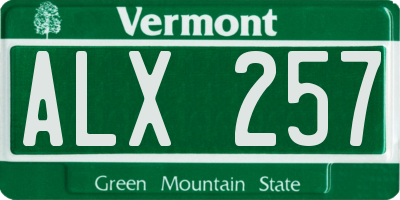 VT license plate ALX257