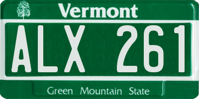 VT license plate ALX261