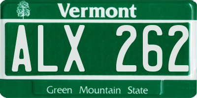VT license plate ALX262