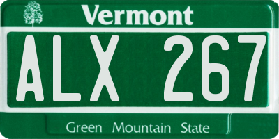 VT license plate ALX267