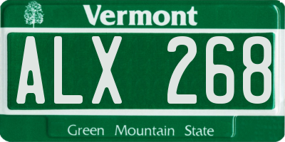 VT license plate ALX268