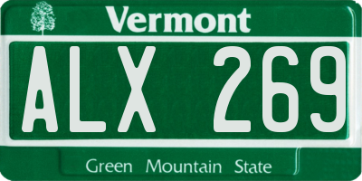 VT license plate ALX269