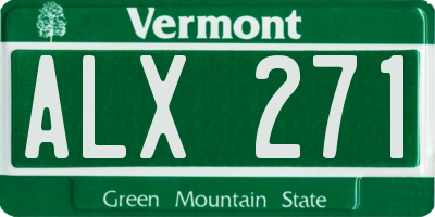 VT license plate ALX271