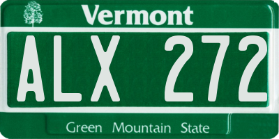 VT license plate ALX272