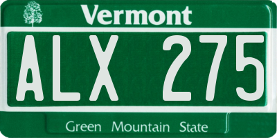 VT license plate ALX275