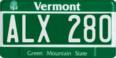 VT license plate ALX280