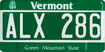 VT license plate ALX286