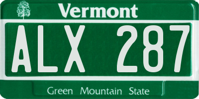 VT license plate ALX287