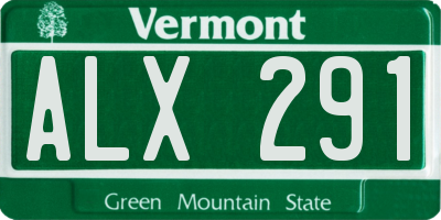 VT license plate ALX291