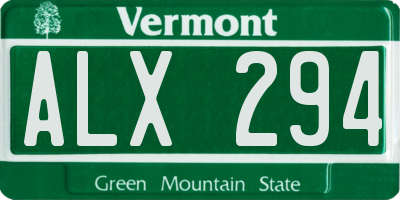 VT license plate ALX294