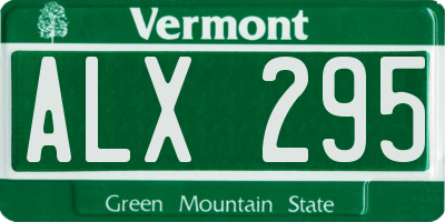 VT license plate ALX295