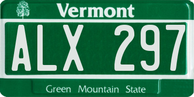 VT license plate ALX297