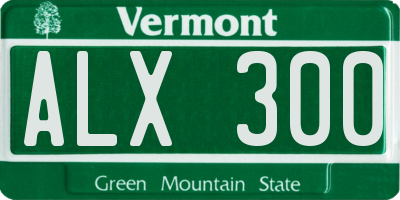 VT license plate ALX300