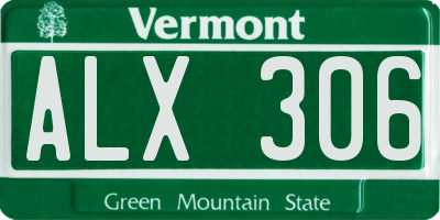 VT license plate ALX306