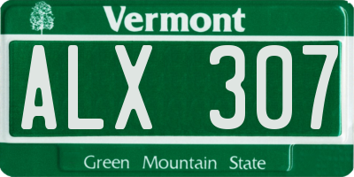 VT license plate ALX307