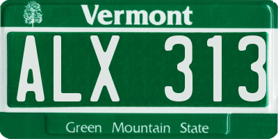 VT license plate ALX313