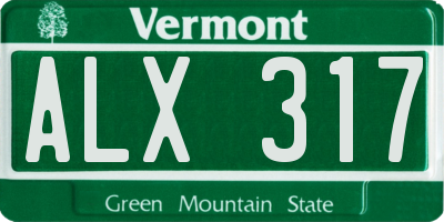VT license plate ALX317