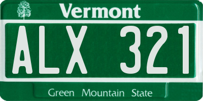 VT license plate ALX321