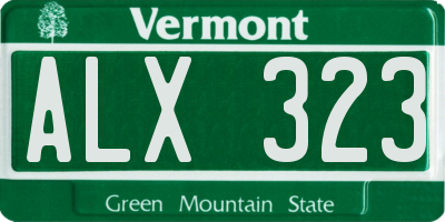 VT license plate ALX323