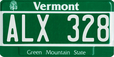 VT license plate ALX328