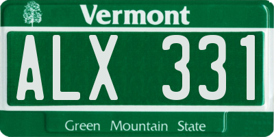 VT license plate ALX331