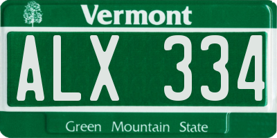 VT license plate ALX334