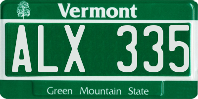 VT license plate ALX335