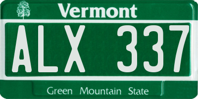 VT license plate ALX337