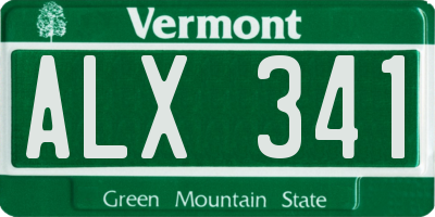VT license plate ALX341