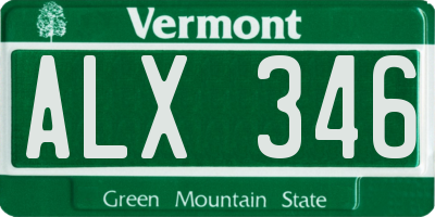VT license plate ALX346
