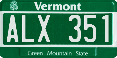 VT license plate ALX351