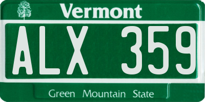 VT license plate ALX359