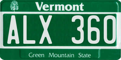 VT license plate ALX360