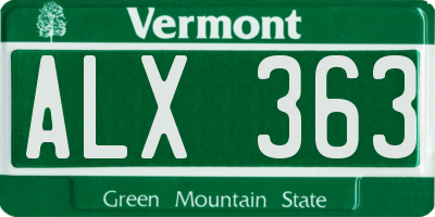 VT license plate ALX363