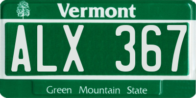 VT license plate ALX367