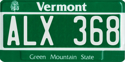 VT license plate ALX368