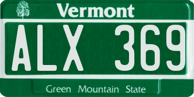 VT license plate ALX369